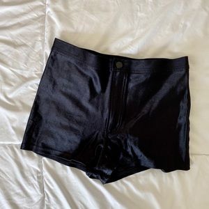 Black shiny hot shorts
